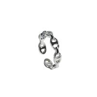 Sterling Silber Schmuck Fingerring, 925er Sterling Silber, plattiert, Einstellbar & für Frau & hohl, keine, verkauft von PC