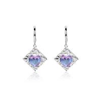 925 Sterling Silver Drop &  Dangle Earrings with Tourmaline silver color plated fashion jewelry & for woman silver color Sold By PC