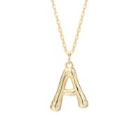 925 Sterling Silver Necklaces Letter gold color plated & for woman Length Approx 17.7 Inch Sold By PC