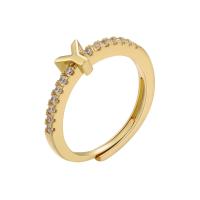 Cubic Zirconia Micro Pave Brass Ring Letter plated Adjustable & micro pave cubic zirconia & for woman 21mm Sold By PC