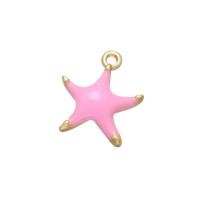 Brass Jewelry Pendants Star gold color plated for woman & enamel Sold By PC