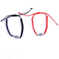 Evil Eye šperky náramek, Zinek, s Terylene kabel, Nastavitelný & unisex & s drahokamu, více barev na výběr, Délka Cca 8 inch, Prodáno By PC