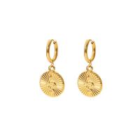 Huggie Hoop Drop Ohrringe, 304 Edelstahl, rund, 18K vergoldet, Modeschmuck & für Frau, goldfarben, 15x31mm, verkauft von Paar