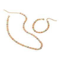 Κοσμήματα από ανοξείδωτο χάλυβα βραχιόλι, 304 από ανοξείδωτο χάλυβα, 18K επιχρυσωμένο, κοσμήματα μόδας & διαφορετικά στυλ για την επιλογή & για τη γυναίκα & σμάλτο, πολύχρωμα, Sold Με Strand