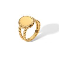 Stainless Steel Finger Ring 304 Stainless Steel 18K gold plated fashion jewelry & for woman golden 16mm Sold By PC