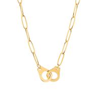 Stainless Steel Jewelry Necklace, 304 Stainless Steel, with 5cm extender chain, 18K gold plated, fashion jewelry & for woman, golden, 14mm, Length:40 cm, Sold By PC