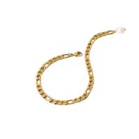 Bracelet en perles de culture d'eau douce, acier inoxydable 316L, avec perle d'eau douce cultivée, Plaqué or 18K, bijoux de mode & pour femme, doré, 6.67mm, Longueur:24 cm, Vendu par PC