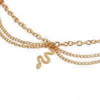 Bracelet de cheville en alliage de zinc, avec 3cm chaînes de rallonge, Rond, Placage de couleur d'or, trois couches & bijoux de mode & pour femme, doré, Longueur 22.6 cm, Vendu par PC