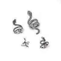 سبائك الزنك خاتم مجموعة, لون الفضة مطلي, 4 قطع & مجوهرات الموضة & للمرأة, فضة, تباع بواسطة تعيين