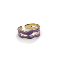 925 Sterling Silver Finger Rings gold color plated Adjustable & for woman & enamel Sold By PC