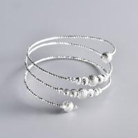 Brass Cuff Bangle silver color plated Adjustable & for woman silver color Sold By PC