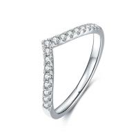 Cúbicos Circonia Micro Pave anillo de latón, metal, chapado en platina real, Ajustable & micro arcilla de zirconia cúbica & para mujer, Vendido por UD