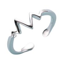 Brass Cuff Finger Ring, platinum plated, Adjustable & for woman, Sold By PC