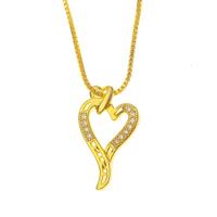 Cubic Zircon Micro Pave Brass Necklace, Heart, gold color plated, different styles for choice & micro pave cubic zirconia & for woman, gold, 17x10mm, Length:Approx 17.7 Inch, Sold By PC