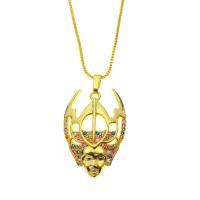 Кубический циркон микро проложить латуни ожерелье, Латунь, плакирован золотом, разные стили для выбора & инкрустированное микро кубического циркония & Женский, золотой, 26x18mm, длина:Приблизительно 17.7 дюймовый, продается PC