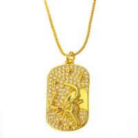 Cubic Zircon Micro Pave Brass Necklace gold color plated & micro pave cubic zirconia & for woman gold Length Approx 17.7 Inch Sold By PC