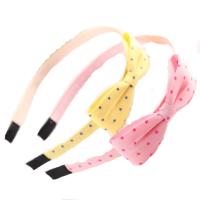 Hair Bands, Cloth, Bowknot, for children, Random Color, 120mm, Sold By PC