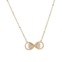 Cubic Zircon Micro Pave Brass Necklace Heart plated micro pave cubic zirconia & for woman & hollow nickel lead & cadmium free Length Approx 16 Inch Sold By PC