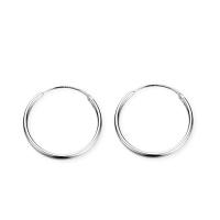 925 Sterling Silver Hoop Earrings Donut plated Unisex Sold By Pair
