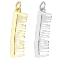 Brass Jewelry Pendants, Comb, plated, DIY, more colors for choice, 8x24x1mm, Hole:Approx 3mm, Sold By PC