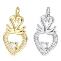 Cubic Zirconia Micro Pave Brass Pendant plated micro pave cubic zirconia & hollow Approx 3mm Sold By PC