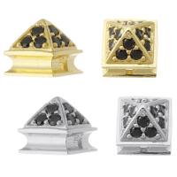 Perles cubes en laiton zircon Micro Pave, Placage, pavé de micro zircon, plus de couleurs à choisir, 8x8x7.50mm, Trou:Environ 2mm, Vendu par PC