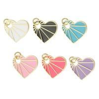 Brass Heart Pendants gold color plated enamel Approx 2mm Sold By PC