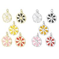 Brass Jewelry Pendants, Flower, plated, enamel & hollow, more colors for choice, 19x21x2.50mm, Hole:Approx 3mm, Sold By PC