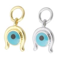 Evil Eye Pendants, Brass, plated, enamel, more colors for choice, 7x10x2mm, Hole:Approx 3mm, Sold By PC