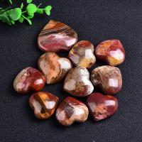 Petrified Wood Palm Stone Decoration Heart polished for home and office Sold By PC