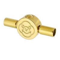 Stainless Steel Bayonet Clasp, 304 Stainless Steel, 18K gold plated, DIY, golden, 23x10.50mm, Hole:Approx 3mm, Sold By PC
