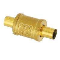 Edelstahl Magnetverschluss, 304 Edelstahl, 18K vergoldet, DIY, goldfarben, 18x2mm, Bohrung:ca. 3mm, verkauft von PC