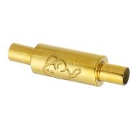 Edelstahl Magnetverschluss, 304 Edelstahl, 18K vergoldet, DIY, goldfarben, 21x5mm, Bohrung:ca. 2.5mm, verkauft von PC