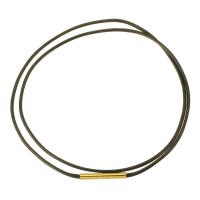 PU Leather Cord Necklace 304 Stainless Steel with PU Leather 18K gold plated fashion jewelry & Unisex black Length Approx 19 Inch Sold By PC