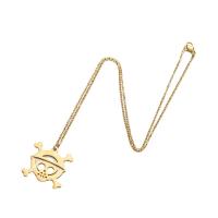 Edelstahl Schmuck Halskette, 304 Edelstahl, Schädel, Modeschmuck & für Frau, keine, 25x26mm, Länge:45 cm, verkauft von PC