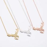 Stainless Steel Jewelry Necklace 304 Stainless Steel Antlers Vacuum Ion Plating fashion jewelry & for woman Length 45 cm Sold By PC