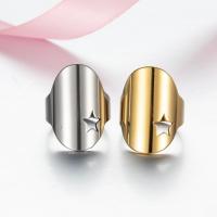 Prst prsten z nerezové oceli, 304 Stainless Steel, Hvězda, Nastavitelný & módní šperky & pro ženy, více barev na výběr, 27mm, Prodáno By PC