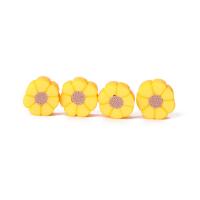 Polymer Ton Perlen , Blume, DIY, gelb, 9x4mm, ca. 1000PCs/Tasche, verkauft von Tasche