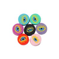 Polymer Ton Perlen , flache Runde, DIY, gemischte Farben, 9x9mm, ca. 1000PCs/Tasche, verkauft von Tasche