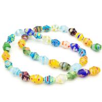 Millefiori Slice Lampwork Beads, Millefiori Lampwork, DIY, mixed colors, 10x8mm, Approx 38PCs/Strand, Sold By Strand