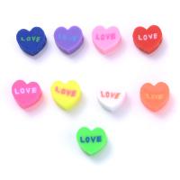 Polymer lerperler, Polymer Clay, Heart, forskellig emballage stil for valg & du kan DIY, blandede farver, 10mm, Solgt af Bag