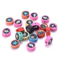 Polymer Clay Beads, Flat Round, different packing style for choice & DIY, mixed colors, 10mm, Sold By Bag