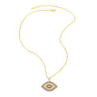 Evil Eye Jewelry Necklace Brass with 2 extender chain gold color plated micro pave cubic zirconia & for woman nickel lead & cadmium free Length 17.7 Inch Sold By PC