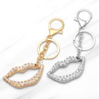 Zinc Alloy Key Clasp Lip plated for woman & with rhinestone nickel lead & cadmium free Length 5.1 Inch Sold By PC