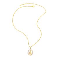 Brass Necklace, with Plastic Pearl, with 2 extender chain, gold color plated, different styles for choice & for woman, golden, nickel, lead & cadmium free, 34x21mm, Length:17.7 Inch, Sold By PC