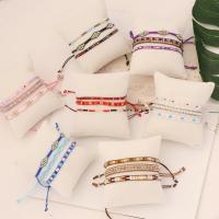 Fashion Bracelet & Bangle Jewelry, Seedbead, with Polyester Cord & Crystal, three pieces & adjustable & for woman, more colors for choice, Length:11 Inch, 3PCs/Set, Sold By Set