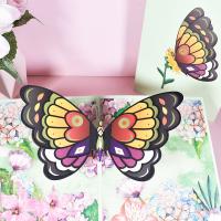 Paper 3D Greeting Card, Butterfly, handmade, Foldable & 3D effect, 150x200mm, Sold By PC