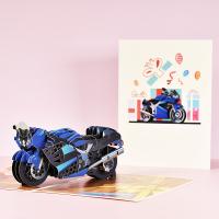 carta Biglietto di auguri 3D, motocicletta, fatto a mano, Pieghevole & Effetto 3D, 150x200mm, Venduto da PC