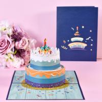 Paper 3D Greeting Card, Cake, handmade, Foldable & 3D effect, more colors for choice, 150x200mm, Sold By PC
