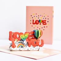 Paper 3D Greeting Card, handmade, Foldable & 3D effect, more colors for choice, 150x200mm, Sold By PC